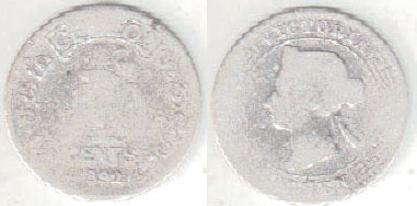1892 Ceylon silver 10 Cents A000923